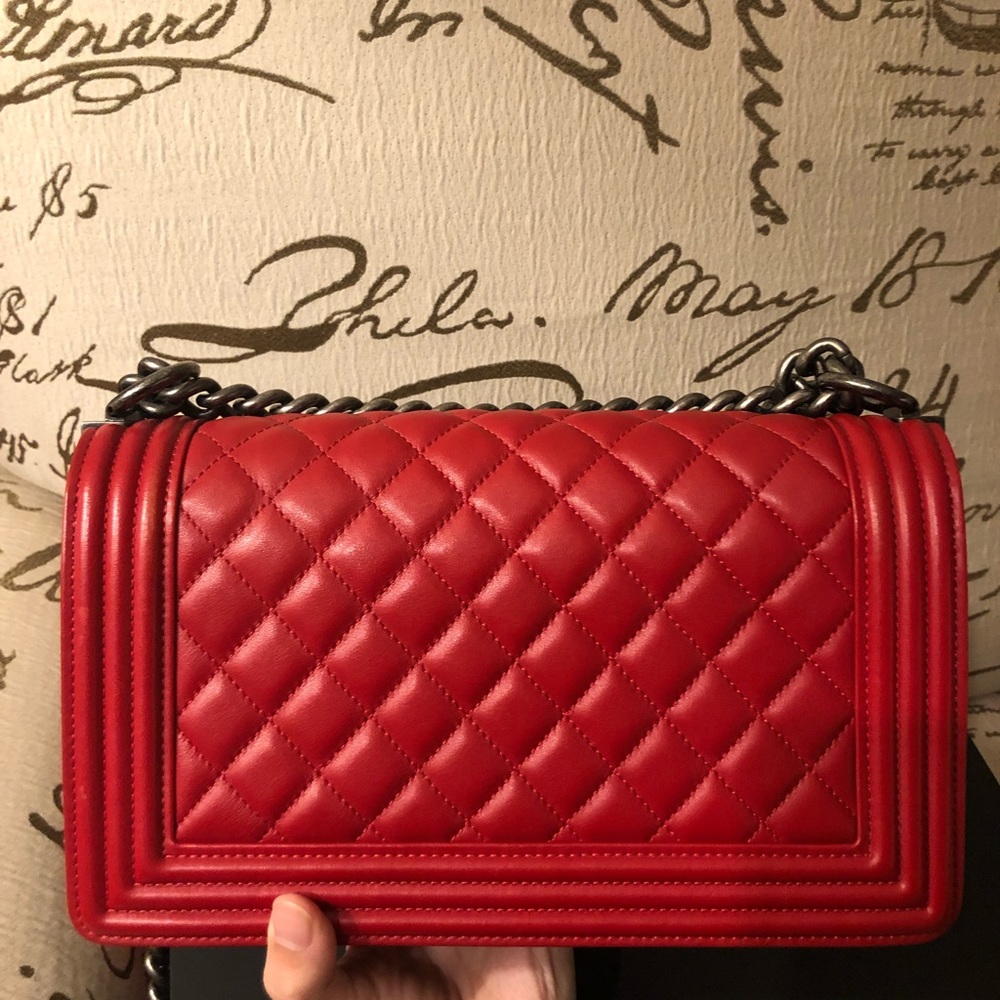 Chanel le Boy old medium calfskin w ruthenium hw - Picture 7 of 8